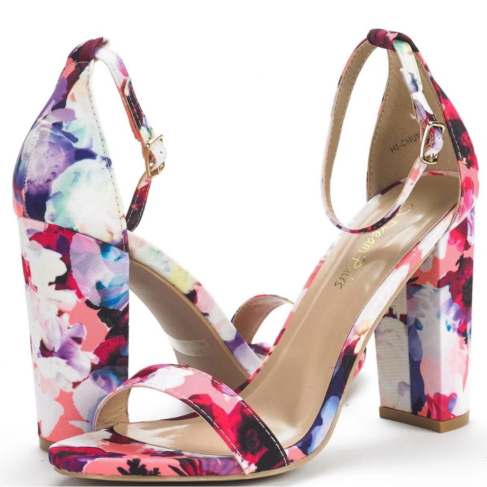 Dream Pairs Floral Heels